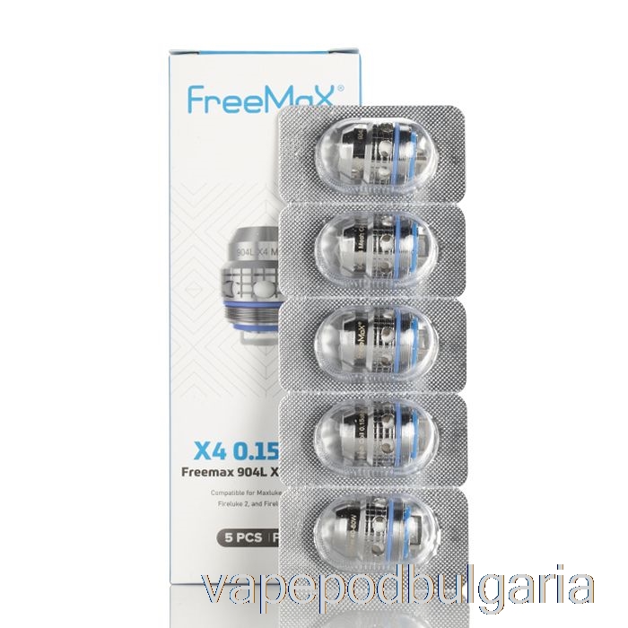 Vape 10000 Дръпки Freemax Maxluke 904l X Replacement Coils 0.15ohm 904l X4 Quad Mesh Coils